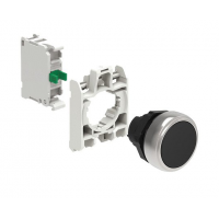 Kit buton negru cu revenire cu adaptor si contact NO Kit buton negru cu revenire cu adaptor si contact NO