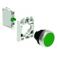 Kit buton verde cu revenire cu adaptor si contact NO Kit buton verde cu revenire cu adaptor si contact NO