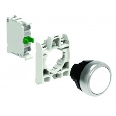 Kit buton alb cu revenire cu adaptor si contact NO